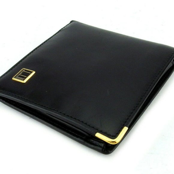 AUTH Dunhill Two Folded Wallet Logo Plate Leather - Picture 8 of 8